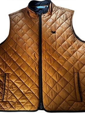 SCOTTY CAMERON GALLERY Peter Millar Essex Quilted Vest XXL Gold Brown Scotty Dog